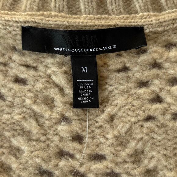 NWT WHBM white house black market cable knit embellished sweater M - Picture 8 of 14